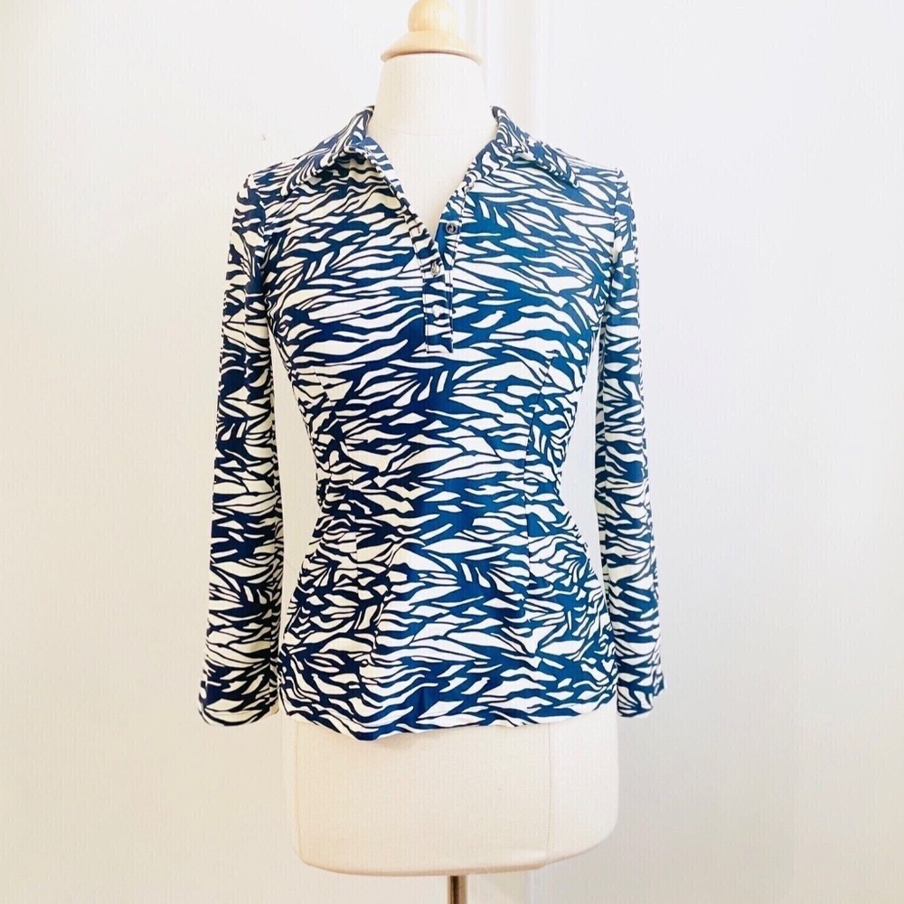 Jude Connally Womens Animal Zebra Print Multicolor  Top Blouse Shirt XS